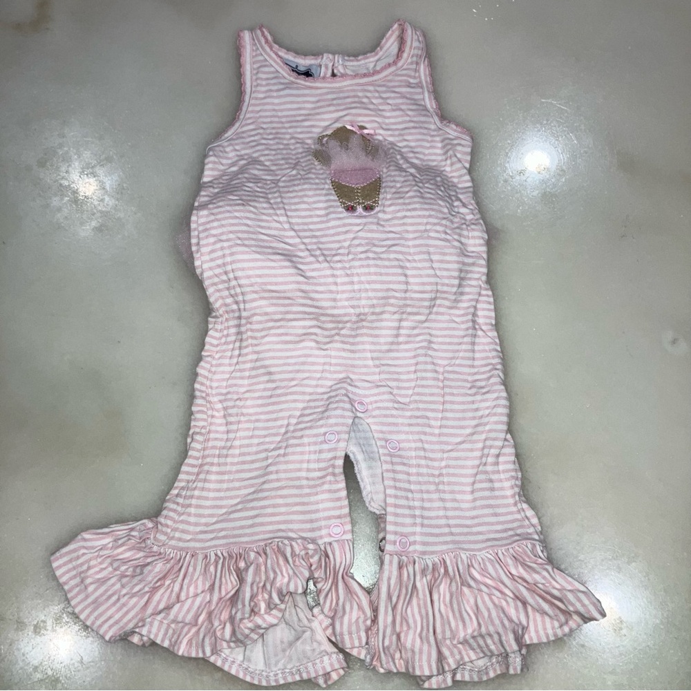 MudPie Pink Ballerina Ruffle Tutu Bear Jumper